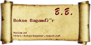 Bokse Bagamér névjegykártya